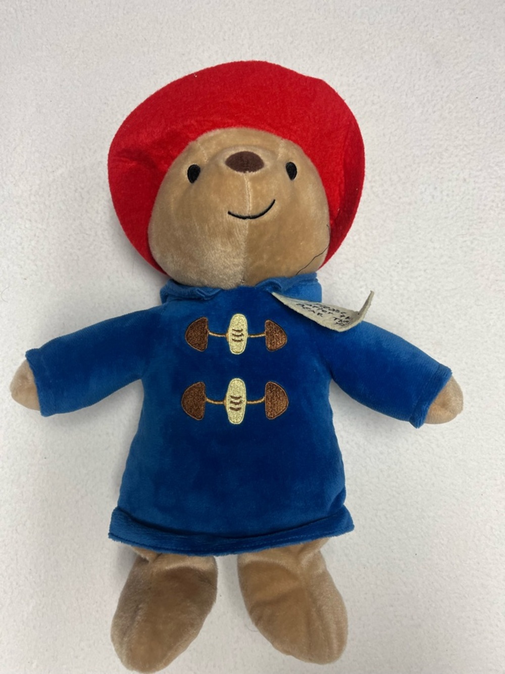 Paddington Bear Plush Toy with Red Hat, Blue Coat, Tag Attached